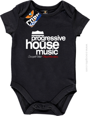 Progressive House MUSIC - Body dziecięce czarne 