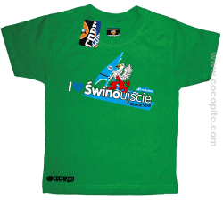 I love Świnoujście Windsurfing - Koszulka dziecięca zielona 