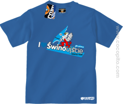 I love Świnoujście Windsurfing - Koszulka dziecięca niebieska 