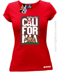 California Bear Symbol - Koszulka damska czerwona 