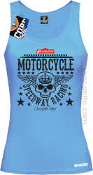 Motorcycle Crown Skull Speedway - Top damski błękit 